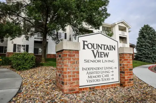 Fountain View Senior Living entrance sign