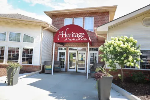 The Heritage at Northern Hills assisted living entrance